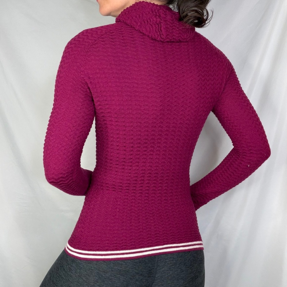 Krimson Klover Permafrost Sweater Hoodie Plumberry Magenta Wool Textured Knit XS - Picture 10 of 11